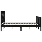 vidaXL Cadre de lit sans matelas noir 140x190 cm bois de pin massif