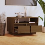 vidaXL Meuble TV Marron miel 60x35x37 cm Bois de pin massif