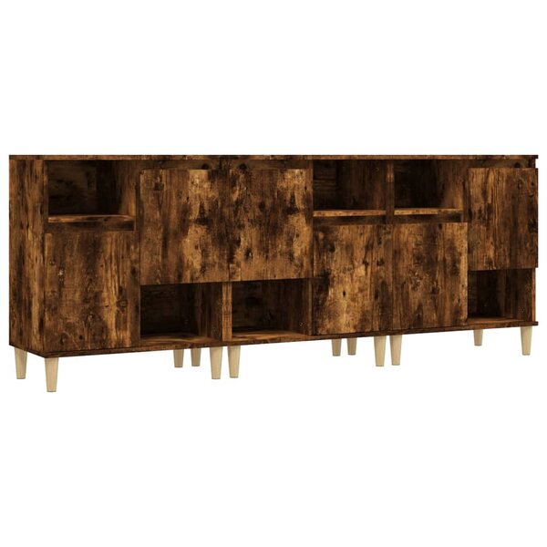 vidaXL Buffets 3 Pièces chêne fumé 60x35x70 cm bois d'ingénierie