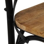 vidaXL Chaises à dossier croisé lot de 2 noir bois de manguier solide