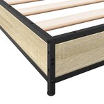 vidaXL Cadre de lit chêne sonoma 120x200 cm bois d'ingénierie et métal