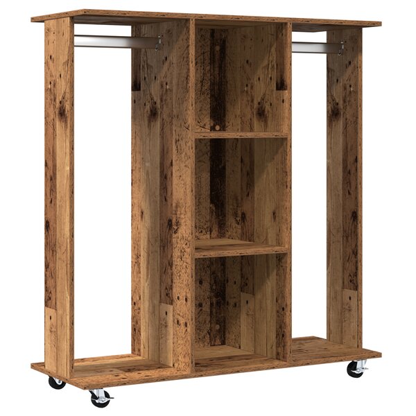 vidaXL Armoire sur roues en vieux bois 102x38x110 cm en bois d'ingénierie