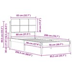 vidaXL Cadre de lit avec tête de lit rembourrée Gris foncé 80 x 200 cm