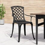 vidaXL Chaises de jardin lot de 6 fonte d'aluminium noir