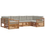 vidaXL Ensemble de canapés d'extérieur 6 pc Gris Naturel et Clair