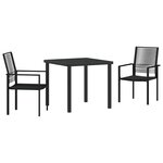 vidaXL Ensemble de salle à manger pour jardin 3 Pièces Noir Rattan PVC