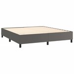 vidaXL Sommier à lattes de lit avec matelas Gris 180x200 cm Similicuir