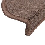 vidaXL Tapis d'escalier 15 Pièces Marron café 56 x 17 x 3 cm