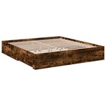 vidaXL Cadre de lit avec tiroirs sans matelas chêne fumé 180x200 cm
