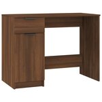 Bureau table poste de travail meuble d'ordinateur informatique étude chêne 100 x 50 x 75 cm bois d'ingénierie brun 02_0023597