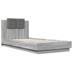 vidaXL Cadre de lit avec LED sans matelas sonoma gris 100x200 cm