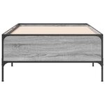 vidaXL Cadre de lit sonoma gris 75x190 cm bois d'ingénierie et métal