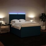 vidaXL Sommier à lattes de lit et matelas bleu 160x200 cm velours