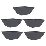vidaXL Pot de jardin en forme de bol 5 Pièces Anthracite 35 x 35 x 15 cm