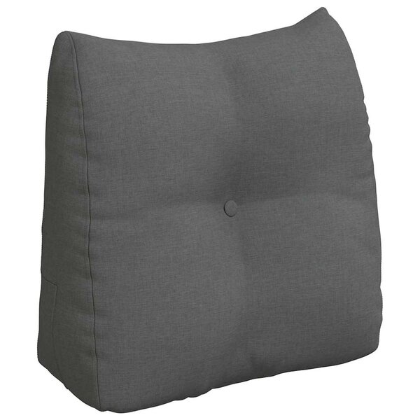 vidaXL Coussin de Dos Gris foncé 45 x 24 x 50 cm tissu