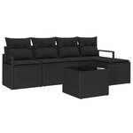 vidaXL Ensemble de canapé de jardin avec coussin 6 Pièces Noir