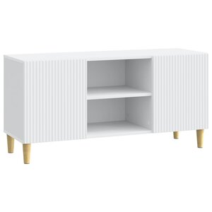 vidaXL Meuble TV Blanc 102 x 34 5 x 50 cm Bois d'ingénierie