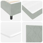 Lit à ressort vidaXL avec matelas en velours gris clair petit double