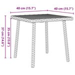 VidaXL Table basse de jardin rectangulaire noir 40x40x37 cm rotin