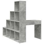 vidaXL Bureau d'angle avec étagère Gris béton 101.5 x 149.5 x 149.5 cm