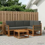 vidaXL Ensemble de canapés d'extérieur 5 pc Naturel et Anthracite