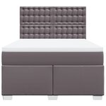 vidaXL Sommier à lattes de lit avec matelas Gris 140x200 cm Similicuir