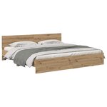 vidaXL Cadre de lit Chêne artisanal 200 x 200 cm Bois d'ingénierie