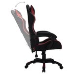 vidaXL Fauteuil de jeux vidéo avec LED RVB Bordeaux et noir Similicuir