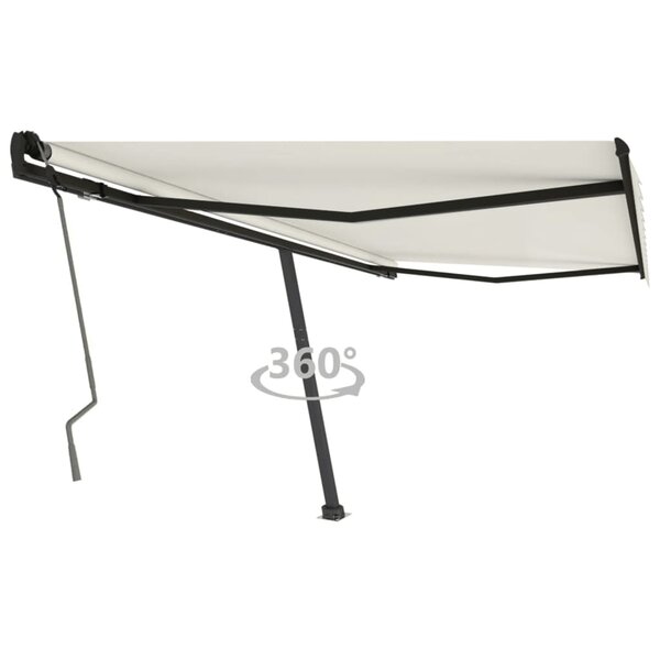 vidaXL Auvent manuel rétractable sur pied 450x350 cm Crème