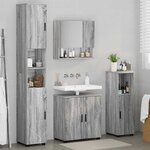vidaXL Ensemble de mobilier de salle de bain 4 Pièces Sonoma gris