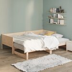 vidaXL Lit coulissant sans matelas bois de pin massif 2x(90x190) cm