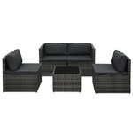 Salon de jardin meuble d'extérieur ensemble de mobilier 5 pièces avec coussins résine tressée gris 02_0016432