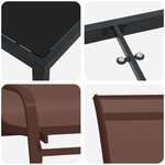 Ensemble de salle à manger de jardin 7 pièces vidaXL Marron Textilène et Acier