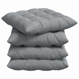 vidaXL Coussins de siège 4 pc Tissu Gris clair 40 x 40 x 6 cm