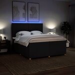 vidaXL Sommier à lattes de lit avec matelas Noir 200x200 cm Tissu