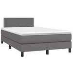 vidaXL Sommier à lattes de lit matelas LED gris 120x190 cm similicuir