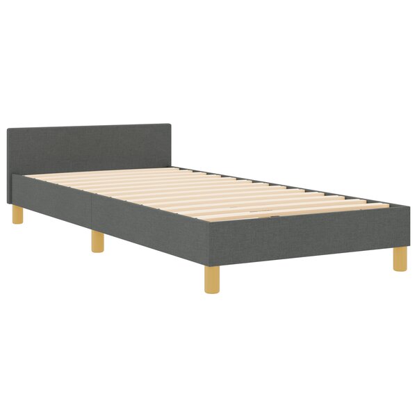 Lit cadre vidaXL Gris foncé 90x200 cm en tissu