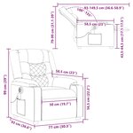 vidaXL Fauteuil de massage inclinable électrique Taupe Tissu