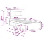vidaXL Cadre de lit avec rangement Bois ancien 80 x 200 cm