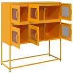 vidaXL Buffet jaune moutarde 100 5x39x107 cm acier laminé à froid