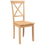 vidaXL Chaises à manger 2 Pièces bois massif caoutchouc