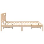 vidaXL Cadre de lit avec tête de lit Marron 135 x 190 cm Pin massif
