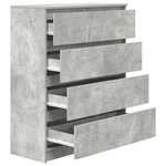 vidaXL Buffet gris béton 80x35x99 cm bois d'ingénierie