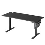 Bureau électrique assis-debout bureau réglable en hauteur 60 x 120 x (72-120) cm 4 hauteurs mémorisables pochette de rangement pour bureau noir 12_0004581