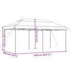 vidaXL Tente de réception pliable escamotable noir 580x292x315 cm