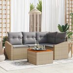 vidaXL Ensemble de canapé de jardin 5 Pièces Beige  gris clair