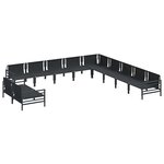 vidaXL Ensemble de canapé de jardin 11 Pièces Anthracite Acier