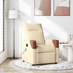 vidaXL Fauteuil de massage inclinable Crème Tissu
