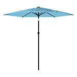 vidaXL Parasol de jardin avec mât en acier bleu 268x268x226 cm
