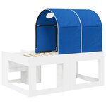 vidaXL Lit avec Tunnel 4 Pièces Blanc et bleu Bois d'ingénierie